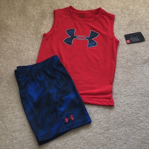 UNDER ARMOUR BOYS MUSCLE TEE & SHORTS SET - Picture 5 of 5
